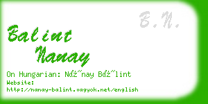 balint nanay business card